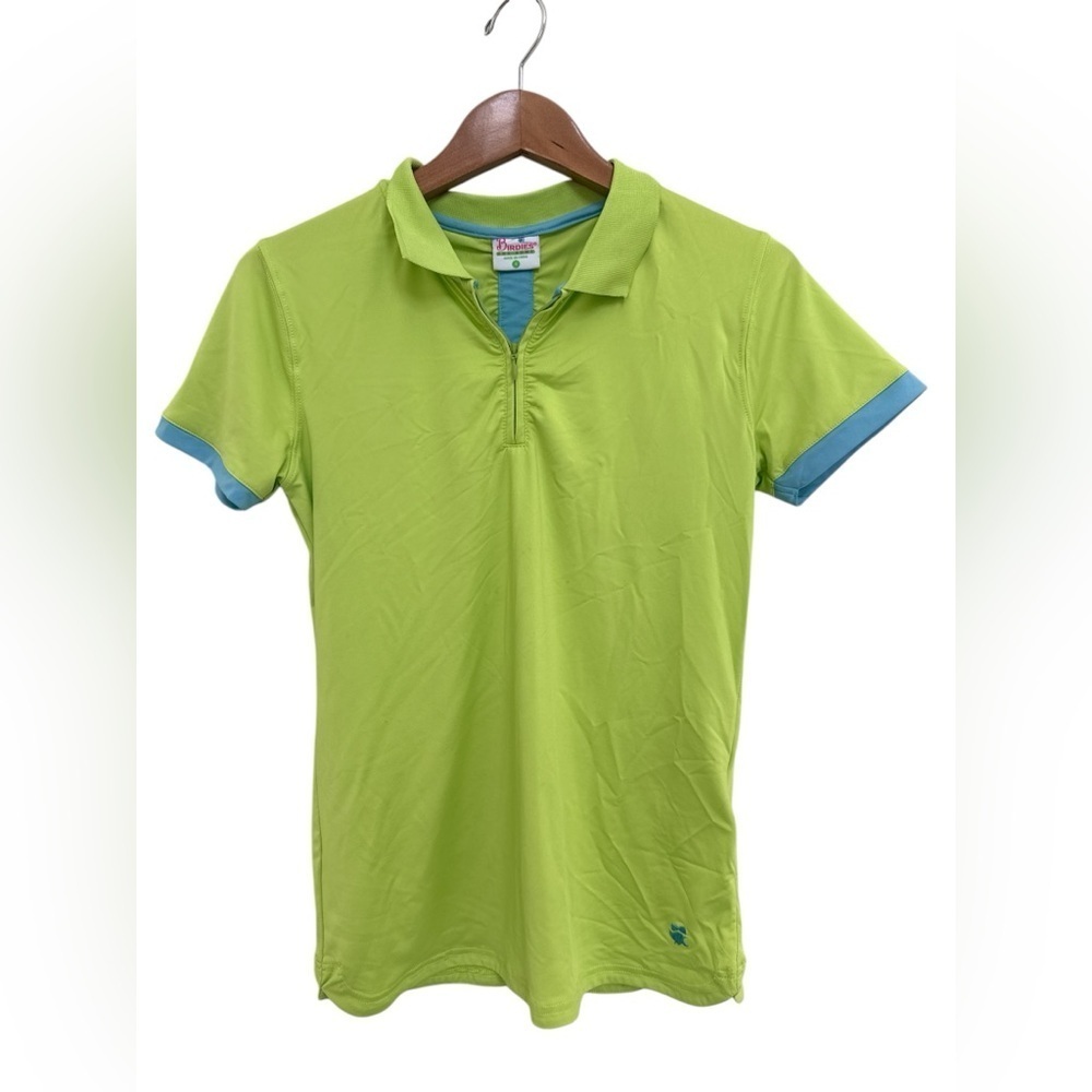 Birdies & Bows Green 1/2 Zip Women’s Golf Shirt - Picture 6 of 6